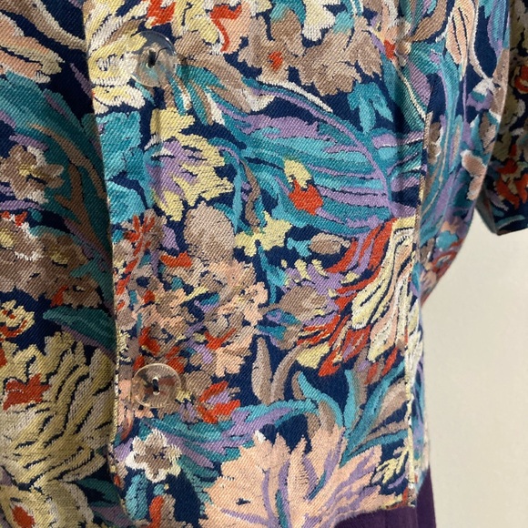 Vintage Late 80s/Early 90s Floral Cropped Women’s Short Sleeved Jacket Medium - Picture 13 of 13